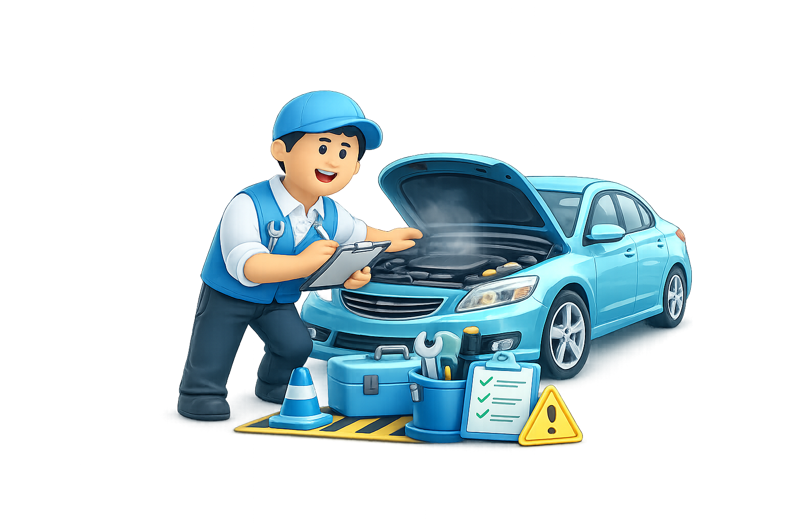 차산후 중고차 점검비용 조회 버튼 일러스트